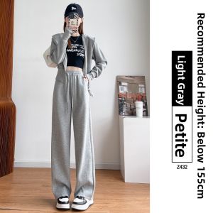 YAYANGREN | Fluffy Fleece Slim Wide Leg High Waist Sports Pants