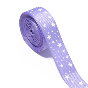10yards 25mm Polyester Grosgrain Ribbon Printed Stars Webbing for Christmas Wedding Decoration Bowknot DIY Sewing Handmand Craft