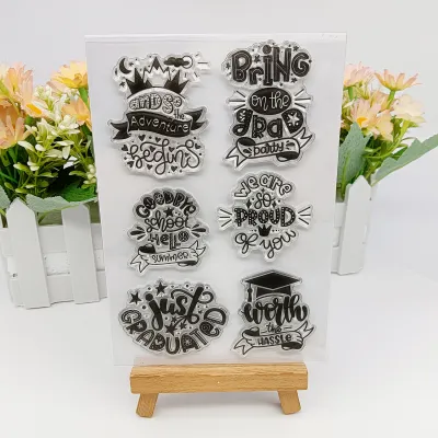 1pc Graduation Clear Stamp Silicone Clear Stamps Reusable Transparent Rubber Stamps for Paper Craft Handmade Card