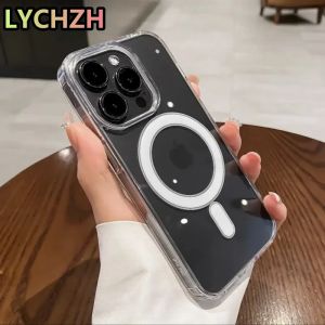 Magnetic Original Magsafing Case For iPhone 13 15 12 11 14 Pro Max Mini X XS XR 8 7 Plus SE Silicone Acrylic For Magsafe Cover