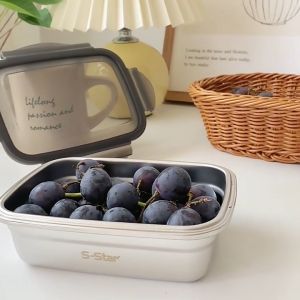 304 Stainless Steel Air Tight Food Container Box Anti-Bacterial Medical Grade Steel Long Lasting Freshness Airtight Clip On Lid Stainless Steel Lunch Containers - Lazada