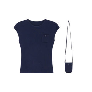 Round Neck Elasticity Broad Shoulder Fitted Sleeveless Top