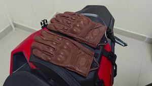 HEROBIKER | Motorcycle Gloves Men Motorbike Riding Leather Touch Screen Motocross Racing Biker Glove Vintage For Four Seasons Use