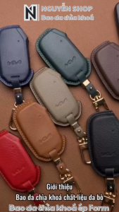 Bao Da Chìa Khoá Ô Tô KIA-D4 Cho Xe Kia K3K5Cerato Sorento Smartkey 4 Nút Bấm Bao Da Ép Form Da Bò Thật May Thủ Công