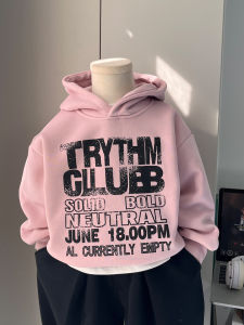 Fleece Lined Childrens Sweatshirt Pink Korean Style