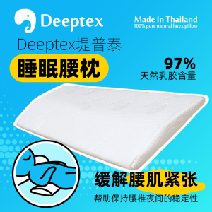 Deeptex Tiputai Thailand Original Adult Natural Latex Waist Pillow Bed Lumbar Support Back Cushion Lumbar Support Cushion