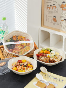 Hexagonal Lunch Box Disposable Lunch Box Degradable Environmental-Friendly Take out Take Away Bento Salad Light Food Steak Picnic Barbecue