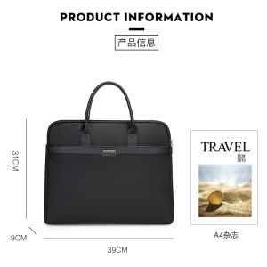 Large Capacity Oxford Cloth Briefcase for Men Business Document Bag with Water Cup Holder Computer Bag Waterproof Storage Bag