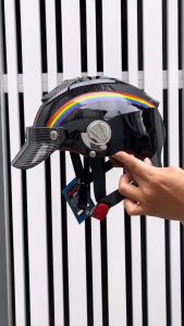 Mũ Bảo Hiểm NAPOLI N011 New Tem Cầu Vòng Lỗ Thông Gió Phủ Carbon Kết Hợp Xi Bóng Cao Cấp.