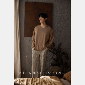 Cotton Padded Striped Loose Fit Ladies Pajama Set Autumn Spring Wear