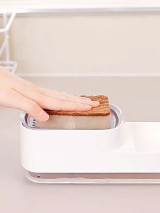 Dish Soap Liquid Dispenser For Kitchen 2 In 1 Space Saving Kitchen Supplies For Sponge