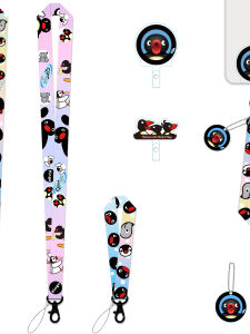 Anti-Loss Penguin Phone Strap with Card Holder Bus Card Small Fan Rope Neck Rope Wrist Rope Mobile Phone Accessories