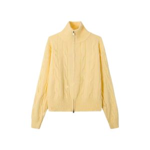 YUEZHONGWEI | High Neck Cable Knit Sweater
