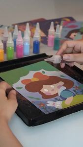 Sand Art Kit DIY Sand Painting Craft 14 Color 12 Princess Sand Painting Cards Montessori Toys Educational Toys for Gifts