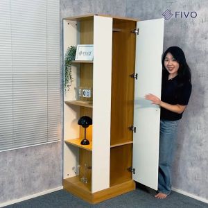 Tủ Quần Áo Gỗ MDF Chống Ẩm Cá Nhân FIVO FC06 Ngăn Chứa Rộng Rãi Dễ Dàng Lắp Ráp - Màu Full Trắng