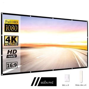 Màn Hình Máy Chiếu Di Động Màn Hình Phim Ngoài Trời 60-150 Inch Tỷ Lệ 16:9 Màn Hình Chiếu Rạp Hát Tại Nhà Màu Trắng Mờ Cho Du Lịch