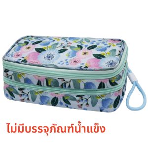 กระเป๋าเก็บความเย็นอินซูลินพร้อมแผ่นน้ำแข็ง กล่องจัดระเบียบยาสำหรับเดินทางสำหรับผู้ป่วยเบาหวาน กล่องเก็บของสองชั้น