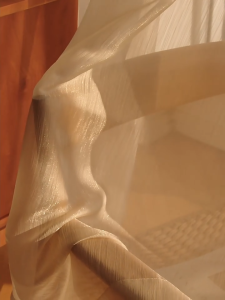 KORMES Premium French Luxury Sheer Curtain Collection - Gold Thread Embroidered Voile Window Panels with Advanced Light Filtering Technology Semi-Sheer Privacy Protection for Living Room & Bedroom