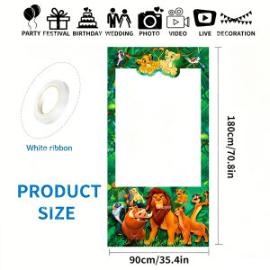 Beast Kingdom | Cartoon Lion King Simba Photo Booth Frame Props Kids Birthday Decorations Party Backdrop Baby Shower Decor Banner Boy Favor Gift