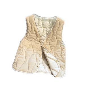 Áo Vest Lót Lông Cừu Cotton Mỏng Ôm Vừa Vặn Mùa Đông 2024 Cho Nữ Áo Khoác Ngoài Bên Trong Áo Khoác Cardigan Cổ Chữ V