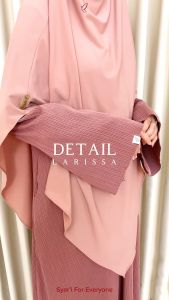 IMAZAN Abaya Gamis Knit Premium Batwing Plisket Dress Lebaran Busui Umroh Haji Larissa Series