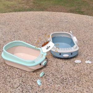 Litter Box Kucing Cat Toilet Tempat Bak Pasir Kucing Baskom Poop Pup + Sekop Shovel