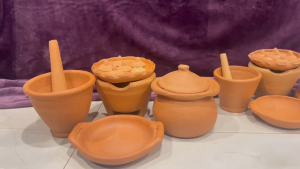 ชุดเครื่องครัว ของตกแต่ง ของเล่นเด็กดินเผา ตั้งไฟใช้ได้จริง