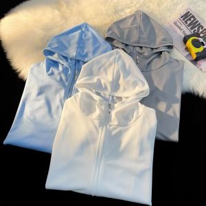 Womens Casual Lightweight Outdoor Summer Outerwear Breathable Sun Protection Jacket Thin Style Trendy Polyester Zipper