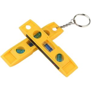 (Ready Stock)Key Chain Level Horizontal Ruler 3 Bubble Spirit Level Magnetic ABS Shell Mini Pocket Portable Spirit Level Tool Measure Tools