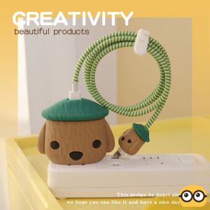 CrashStar Silicone Soft Cartoon Charger Protection For iPhone 18W 20W Fast Charger Protective Case Charging Head Plug Protective Cover Date Cable Anti-break Protector Hot Sale