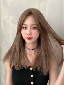 70CM inner buckle curly full head wig long straight full head wig fashionable and beautiful easy to wear and store heat-resistant synthetic fiber hair smooth and glossy invisible and traceless breathable and not stuffy