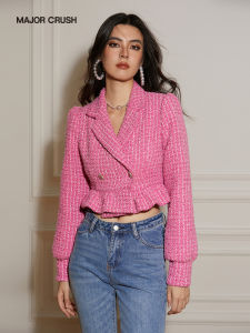 French Barbie Pink Sweet Style Ruffle Jacket