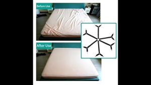 คลิปผ้าปูที่นอน สายรัดผ้าปูที่นอน กันลื่น 3 ทาง 6 ด้าน / ที่รัดมุมผ้าปู เซ็ท4ชิ้น