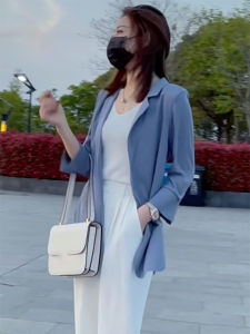 Lightweight Ice Silk Linen Casual Blazer for Women Summer New Style Fashionable Sun Protection Jacket