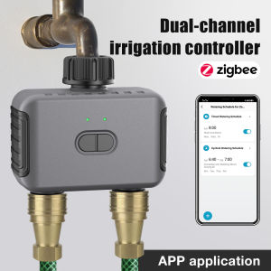 Tuya Smart Dual Water Timer Bluetooth/Zigbee Watering Timer Outdoor Garden Drip Irrigation Controller Rain Delay Programmer