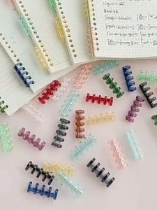 5 Holes Loose-Leaf Plastic Ring Binder Ring For A4 A5 Binder Accessory Binding Spines Combs DIY Colorful Crystal Ring