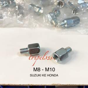 Baut Peninggi Spion Suzuki ke Honda Drat 12 ke Drat 14 universal Motor sepeda listrik