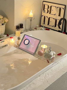 อะคริลิค โปร่งแสง ห้องน้ําชั้นเก็บอ่างถาดออแกไนเซอร์ที่วางโทรศัพท์มือถือ เรียบง่าย สไตล์อุปกรณ์อาบน้ํา