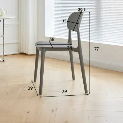 Simplicity Durable Comfortable Stackable Plastic Dining Chair