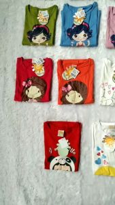 KAOS LITTLE M ANAK BALITA CEWEK ATASAN KAOS MURAH LENGAN PENDEK BAHAN KATUN COMBED 24S BISA COD