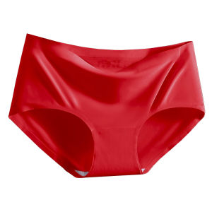 Miiow | Ice Silk Seamless Mid Waist Triangle Shorts Underwear For Women Summer Thin Style Lucky Year Design Breathable Quick Dry Fabric