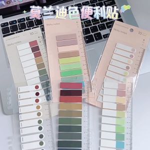 Twentylife Lable Sticker Sticky notes Morandi Colours (100pcs/200pcs) Highlight Bookmark Stick Notes Colourful Highlight Bookmark Memo Tape Book Hightlight School Office Stationery Accessories