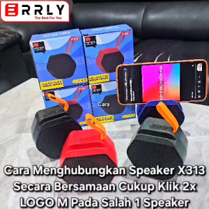 ERRLY Speaker Bluetooth X313 Wireless Portable Disco Series Stand HP dengan Port USB TF Card & FM Radio TWS Series X-313