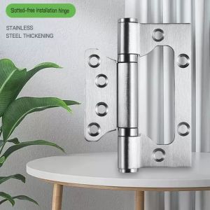 2PCS Stainless Steel Door Hinges 4 Inch Invisible Mute Thickened Bearings Hardware Hinge Accessories for Wooden Doors Window