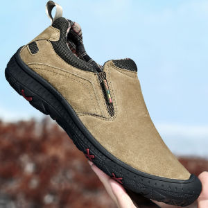 Autumn Men Genuine Leather Outdoor Non Slip Sports Casual Shoes Soft Bottom Breathable Travel Casual Daddys Shoes Leather Shoes Mens Shoes