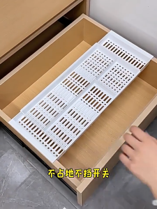 【SG】Kitchen drawer hanging box extendable cabinet built-in upper and lower layer box for tableware organization