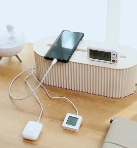 Desktop Cable Storage Organizer Management Box Expansion Computer Wire Socket Charger Plastic Safety