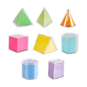 8pcs Transparent Geometric Shapes Blocks Montessori Toys Stacking Game Math Toys Educational Toy for Ages 3+ Kids Babies