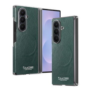 Retro Leather Phone Case for Samsung Galaxy Z Fold 6 5 Fold7 Fold6 Magnetic Wireless Charging Shockproof Hinge Protection Cover