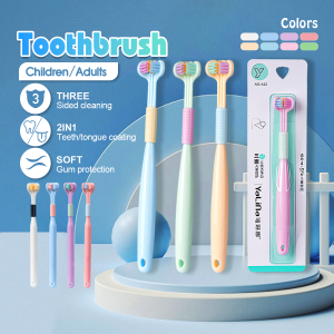 Three Sided Soft Hair Tooth Toothbrush Ultra Fine Soft Toothbrush Oral Care Safety Teeth Brush Oral Health Cleaner For Aduit Kids三面软毛牙刷